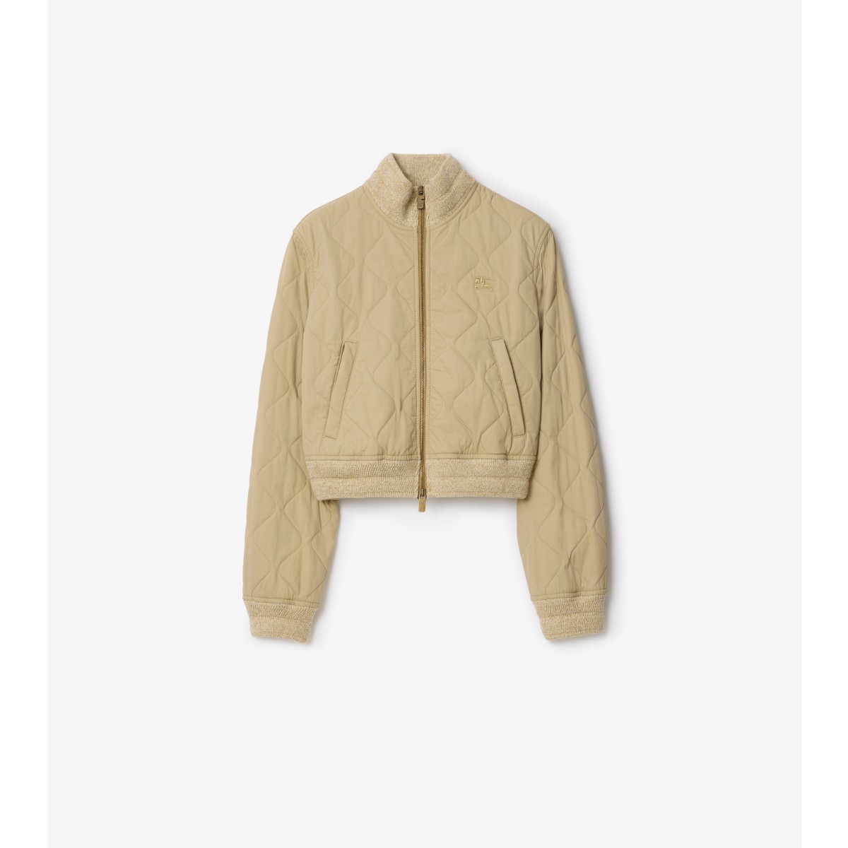  Check Quilted Gabardine Bomber Jacket