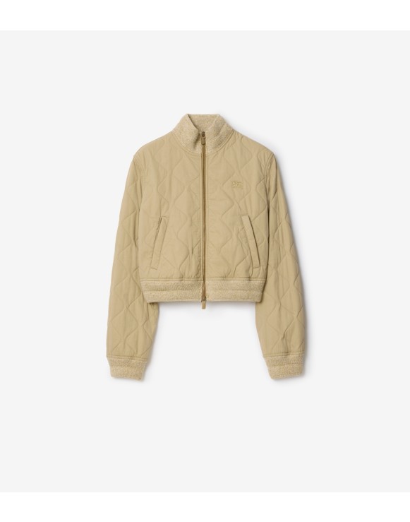 Quilted Gabardine Bomber Jacket