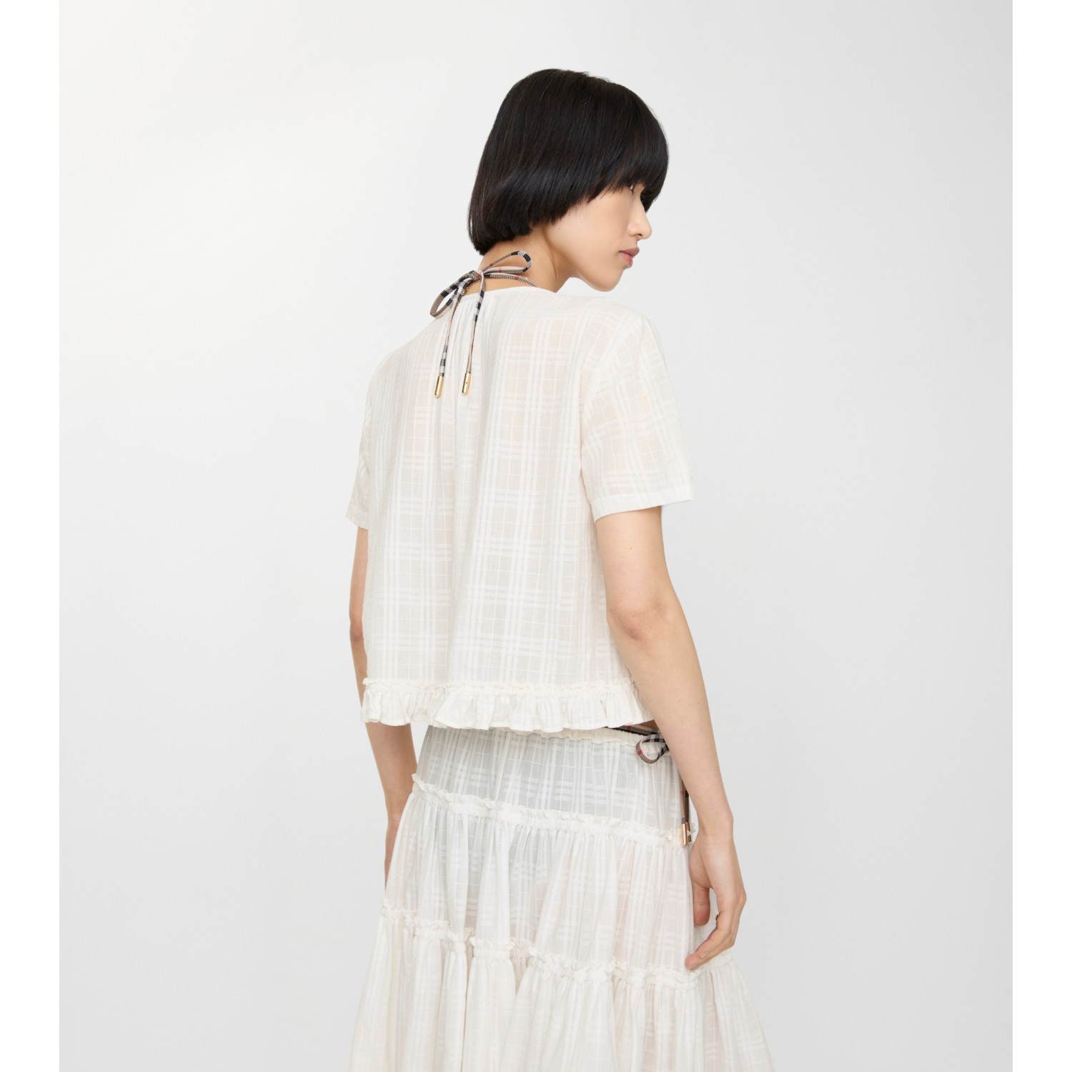 Check Cotton Voile Blouse - thumbnail 3