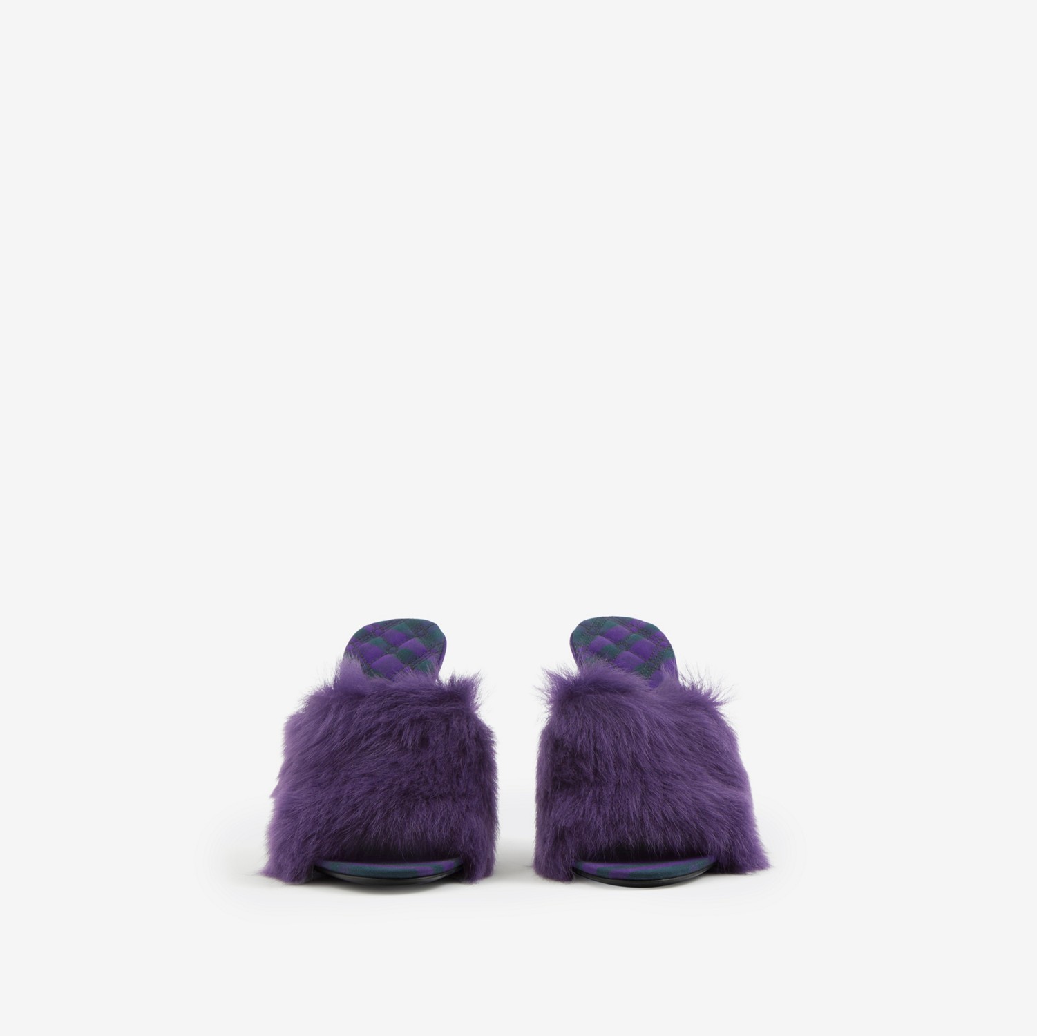 毛羊皮 Minnie 穆勒鞋 (缎带紫 / 皇室紫) - 女士 | Burberry® 博柏利官网
