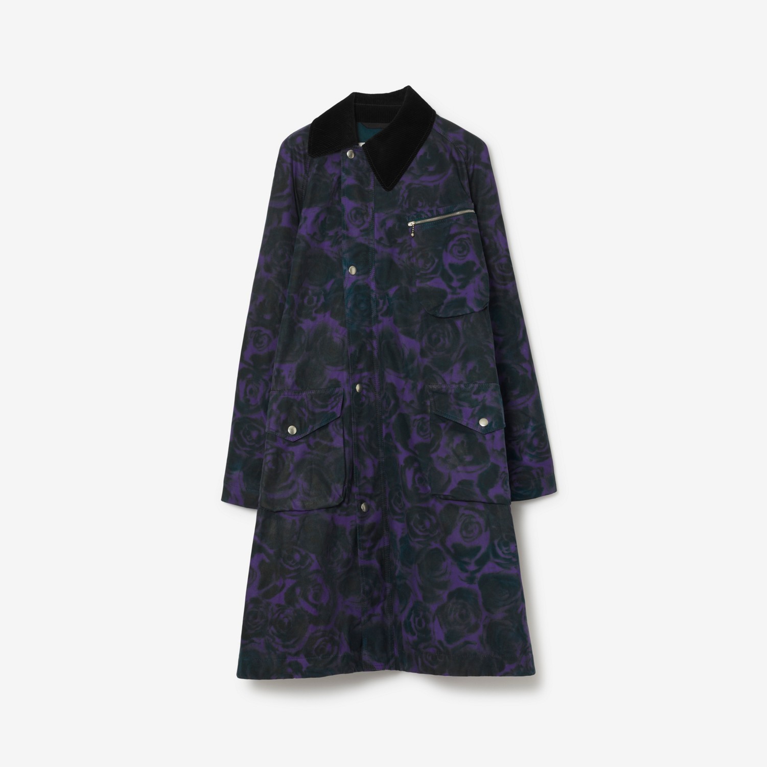 Car coat in cotone con stampa rose (Vine) - Donna | Sito ufficiale Burberry®