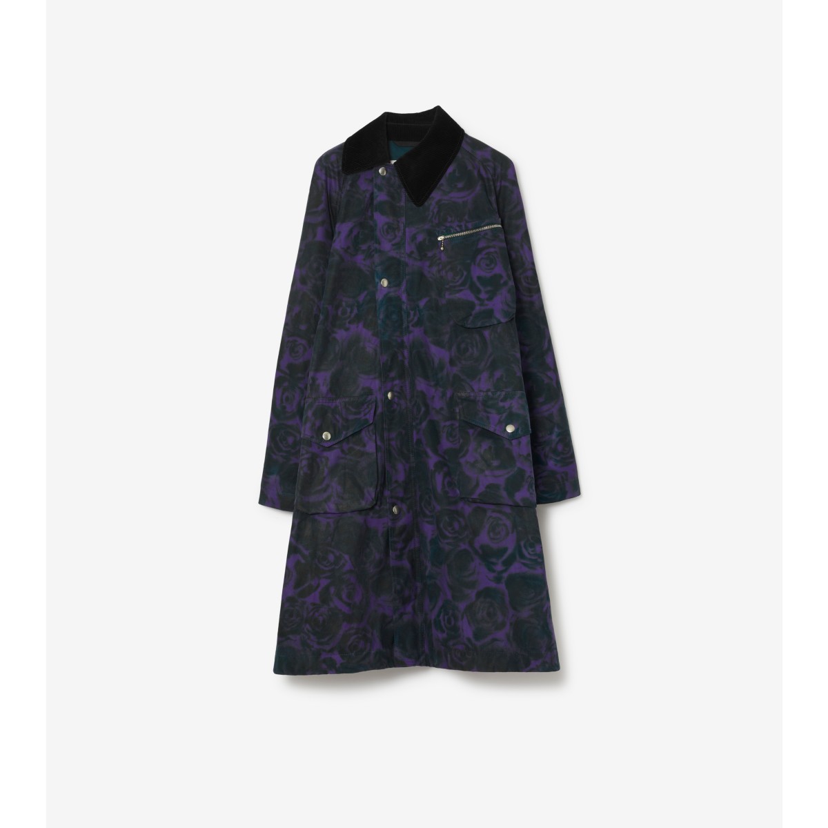 Shop Burberry Rose Waxed Cotton Car Coat In Vine