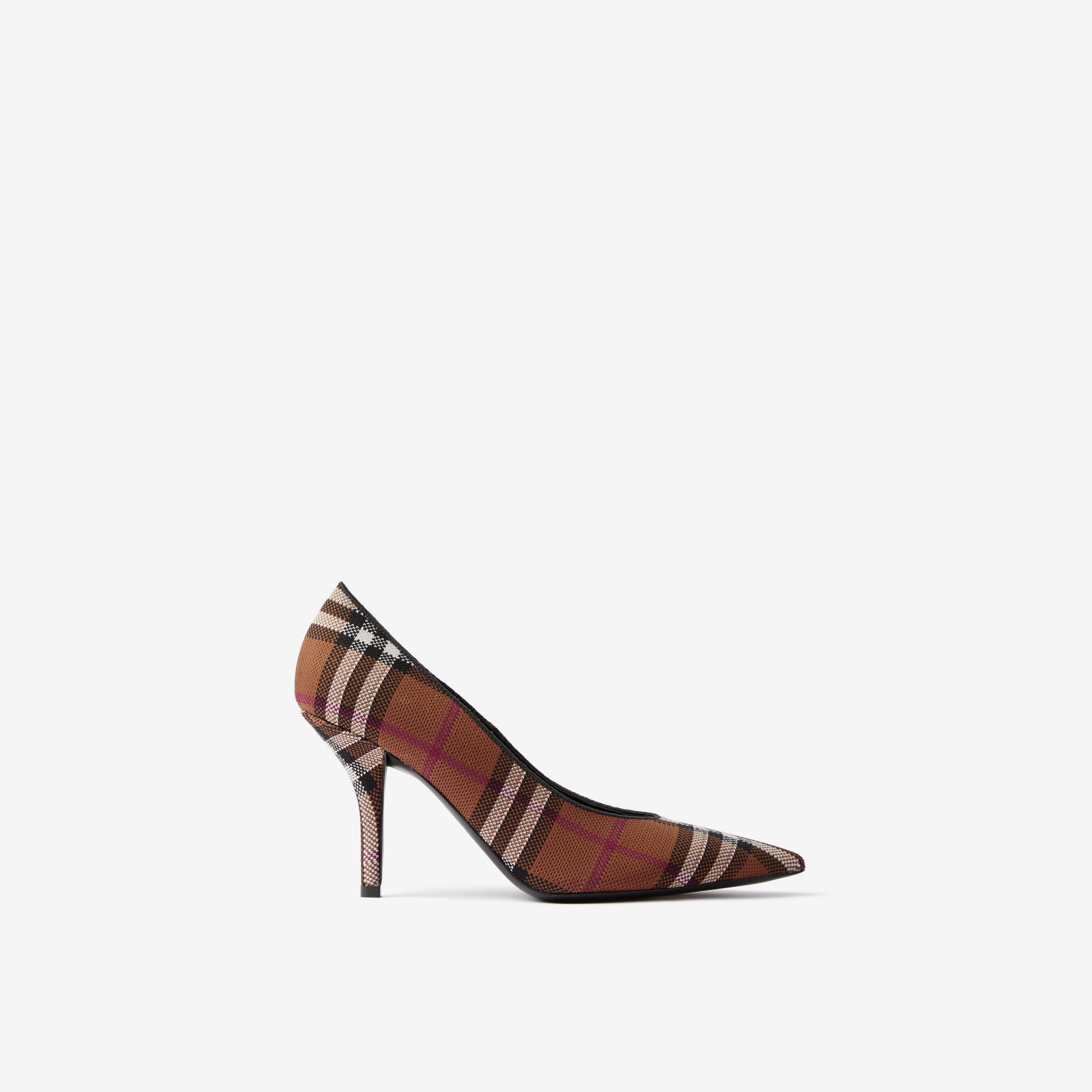 Zapatos de tacón a cuadros con puntera en pico (Marrón Abedul Oscuro) - Mujer | Burberry® oficial - 1