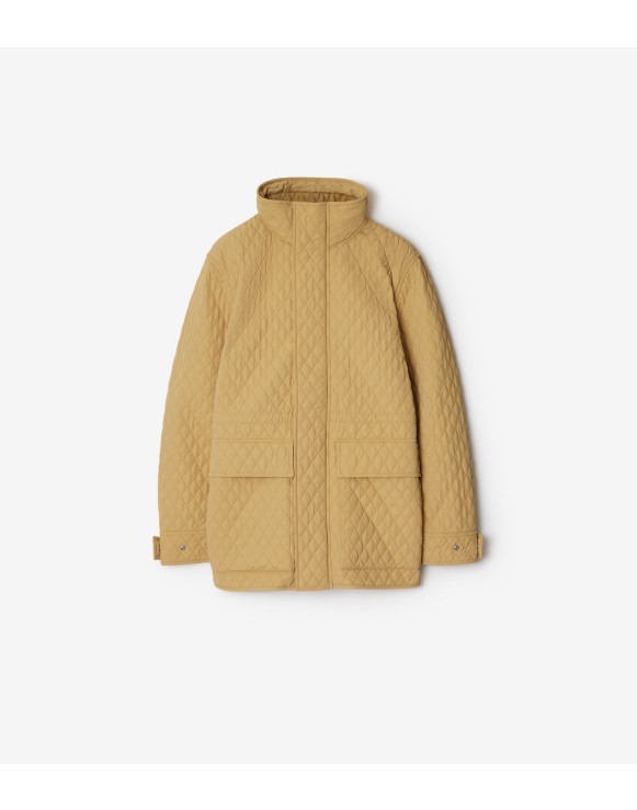 Check Hood Quilted Nylon Jacket