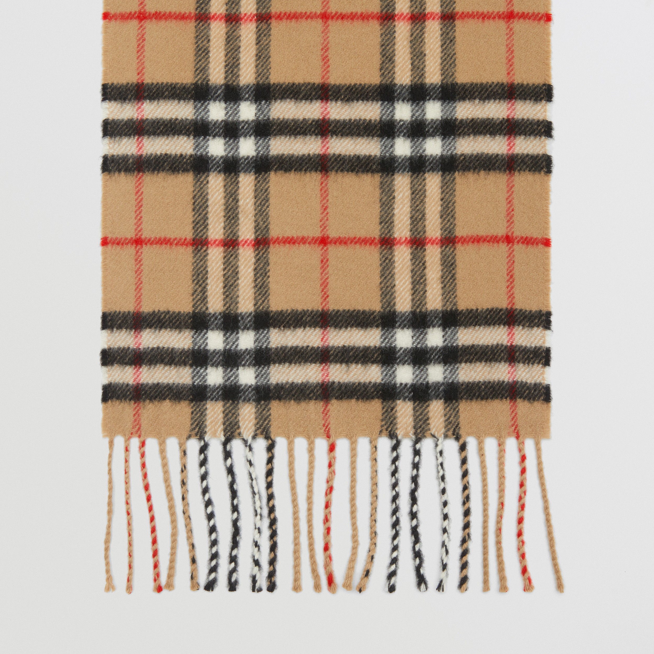 The Mini Classic Vintage Check Cashmere Scarf in Archive Beige - Children | Burberry® Official - 4