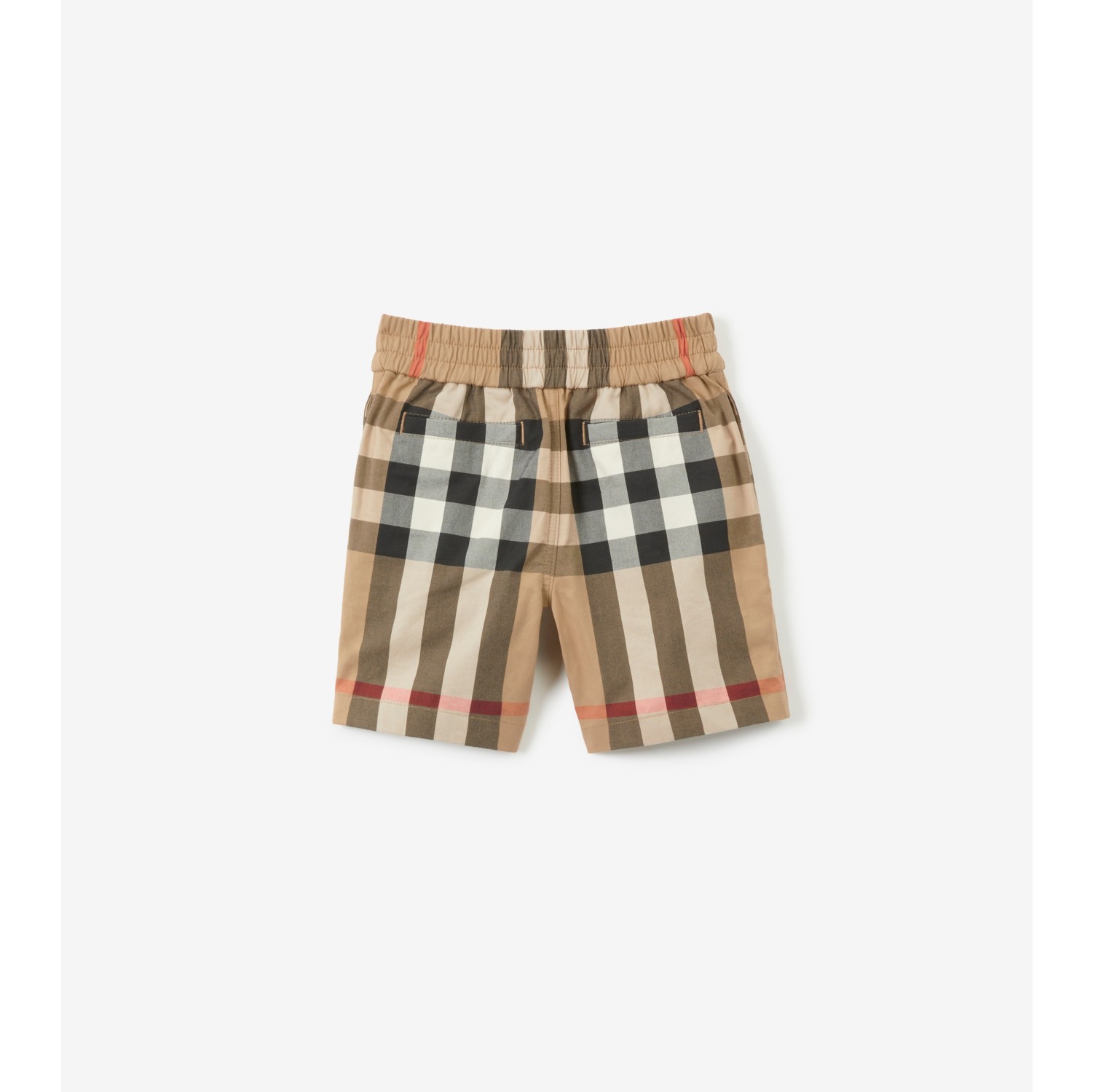 Check Cotton Shorts in Archive beige