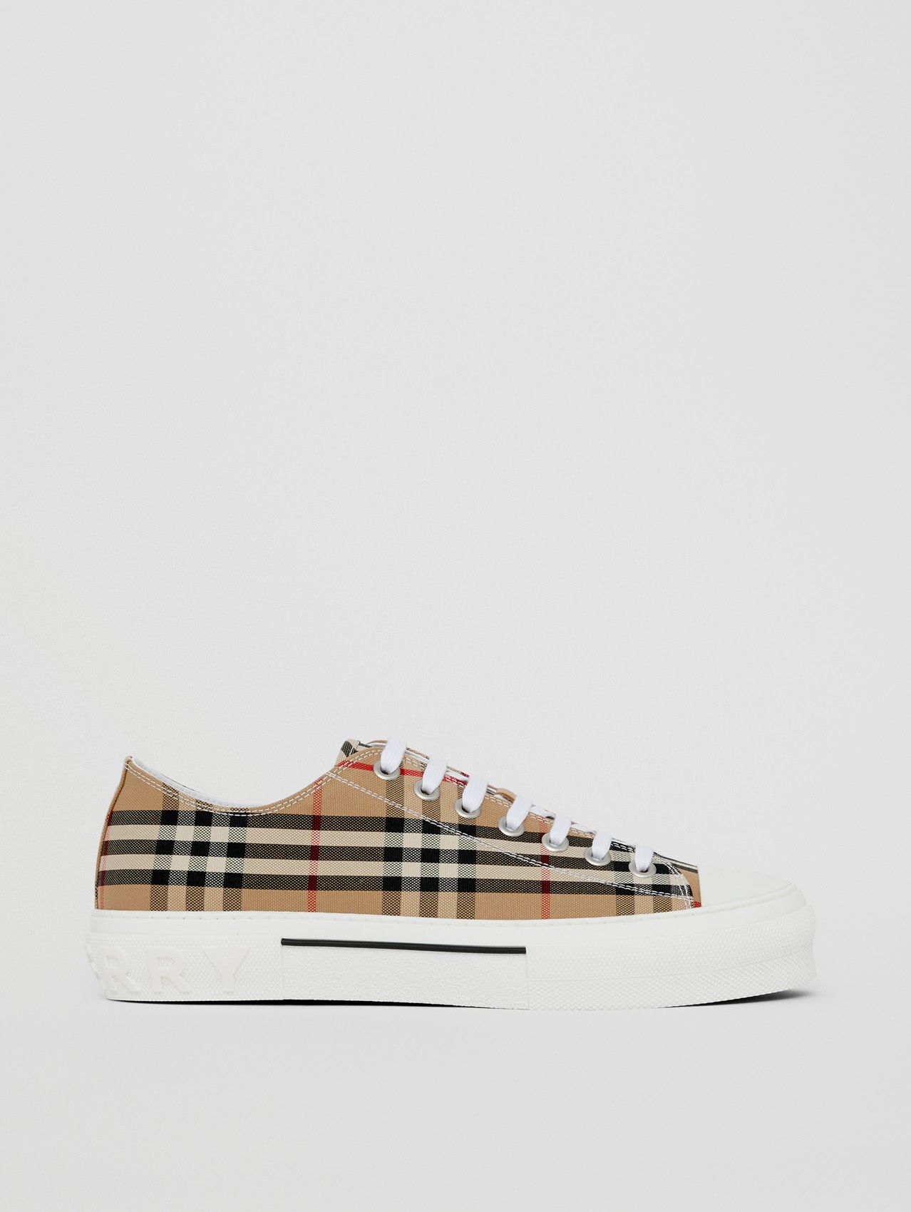 Vintage Check Cotton Sneakers in Archive Beige