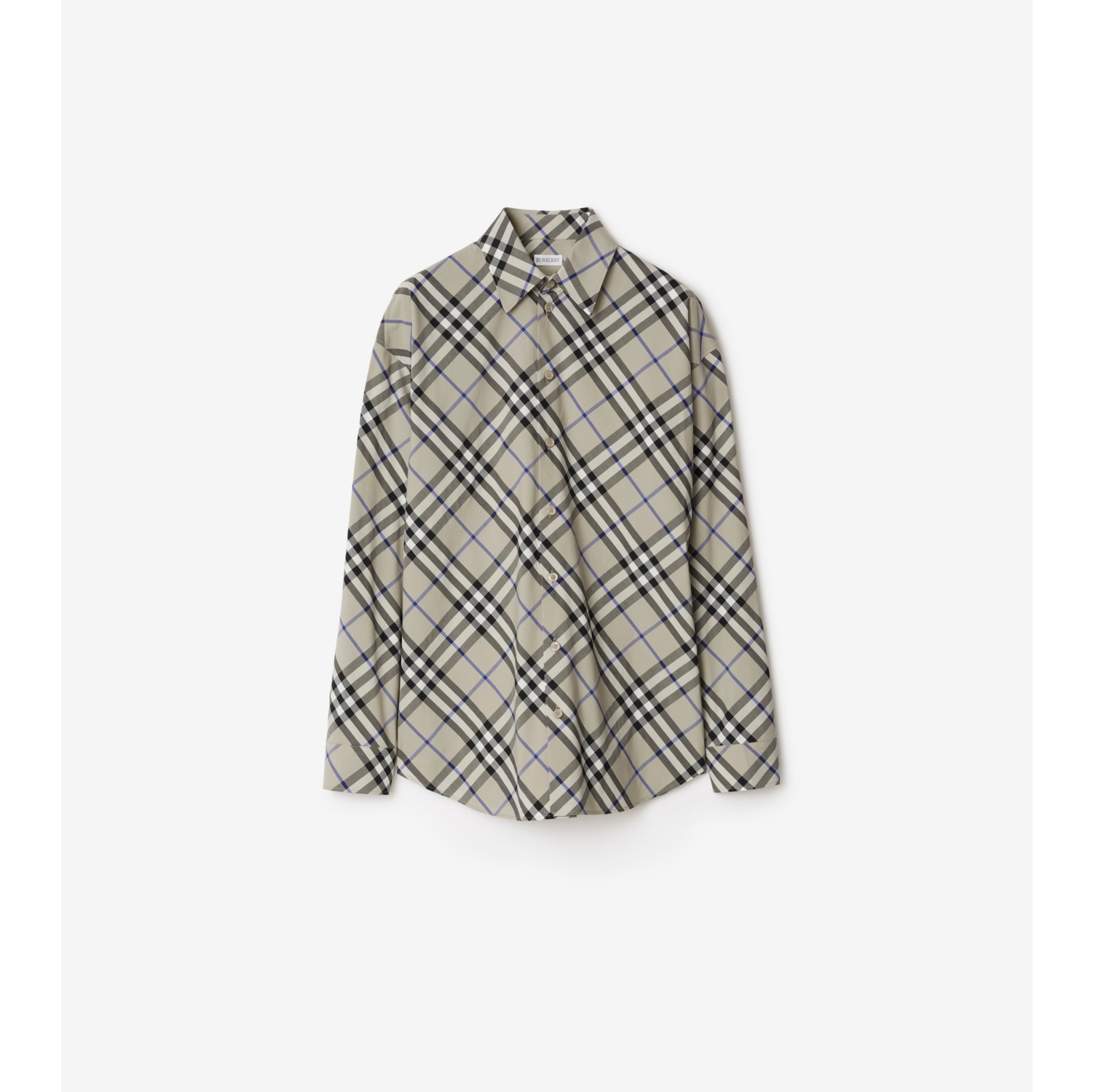 Check Cotton Shirt in Lichen - Women | Burberry® Official