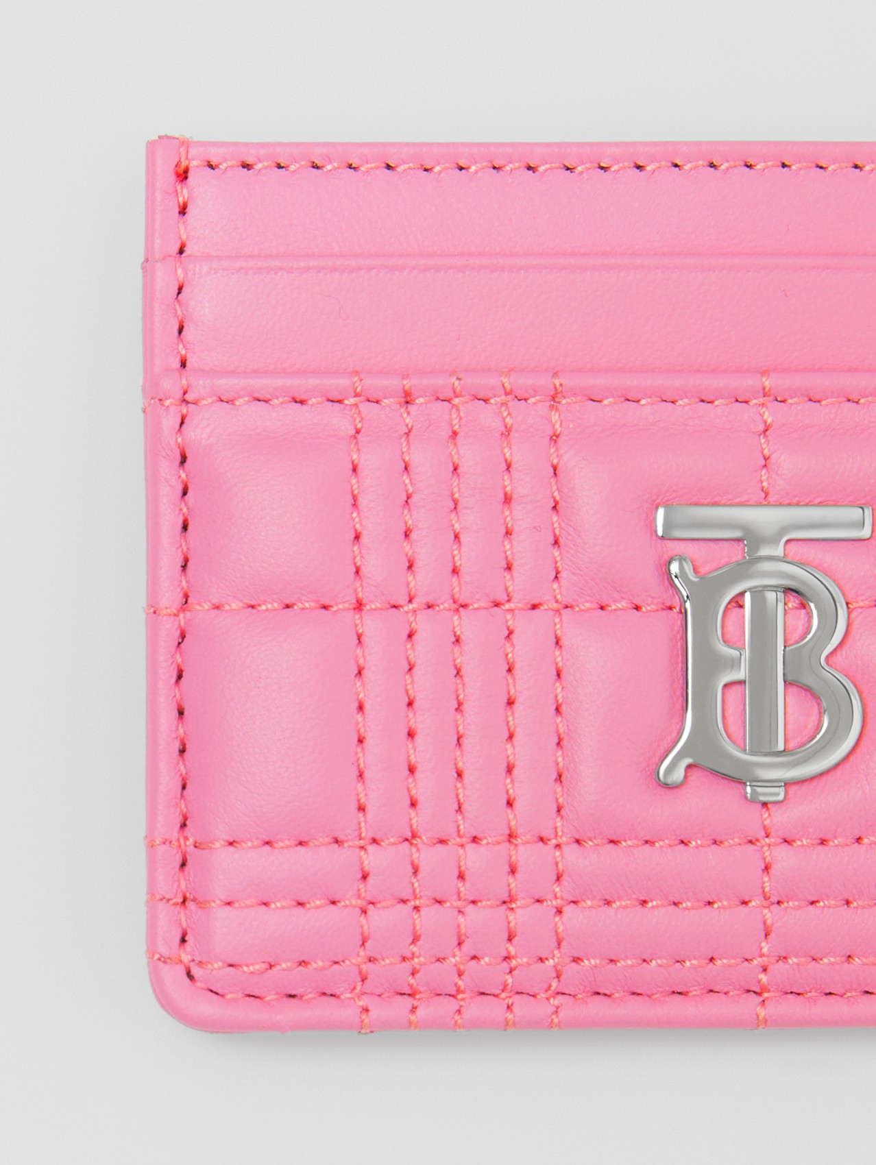 Quilted Lambskin Lola Card Case in Primrose Pink