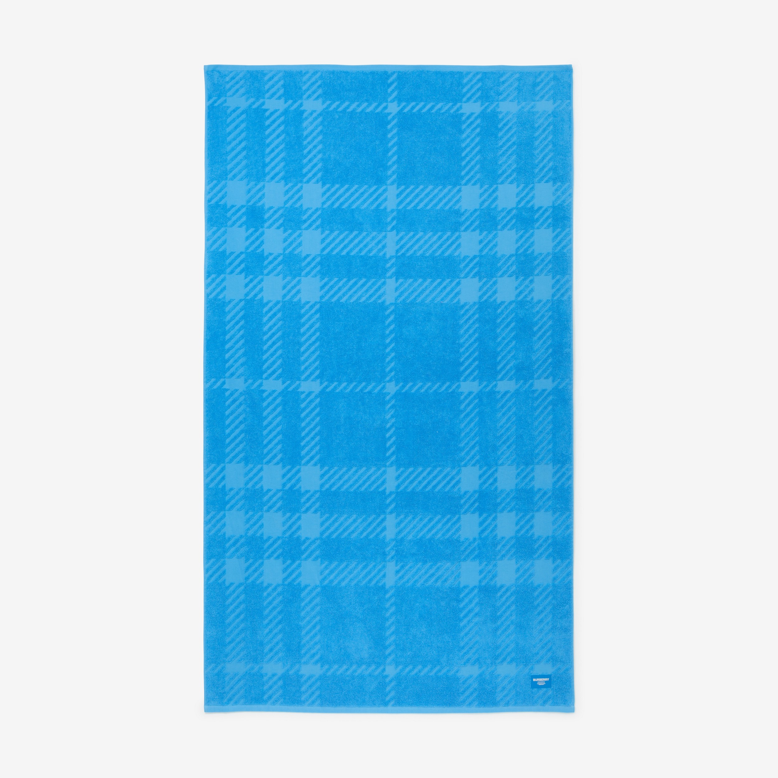 格纹棉质提花毛巾 (活力蓝) | Burberry® 博柏利官网 - 1