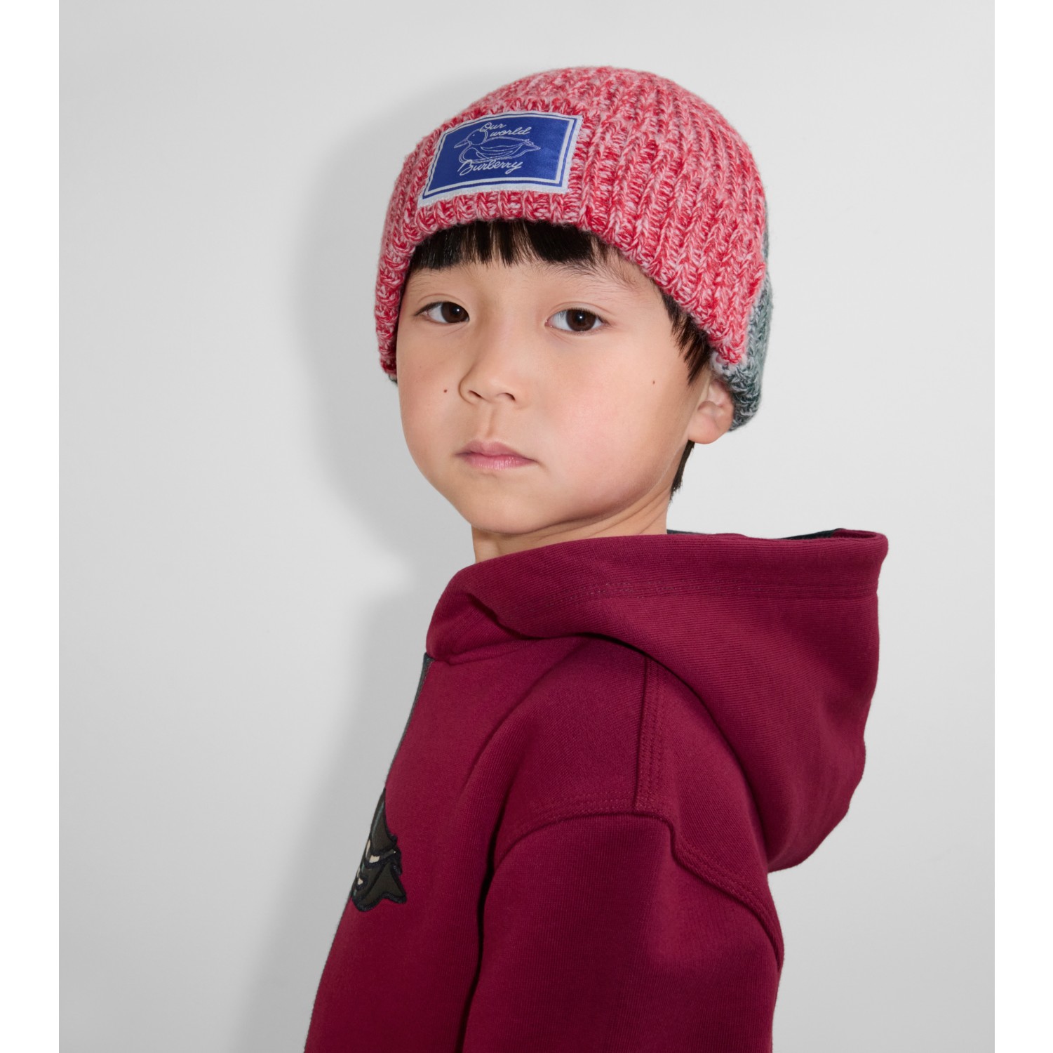 Gorro de cashmere em colour block