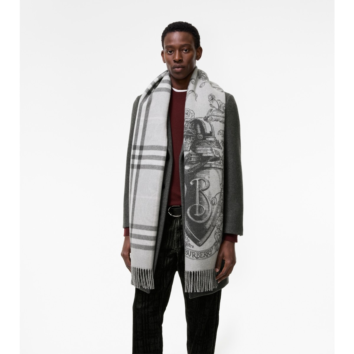  Check Reversible Etched Knight Scarf