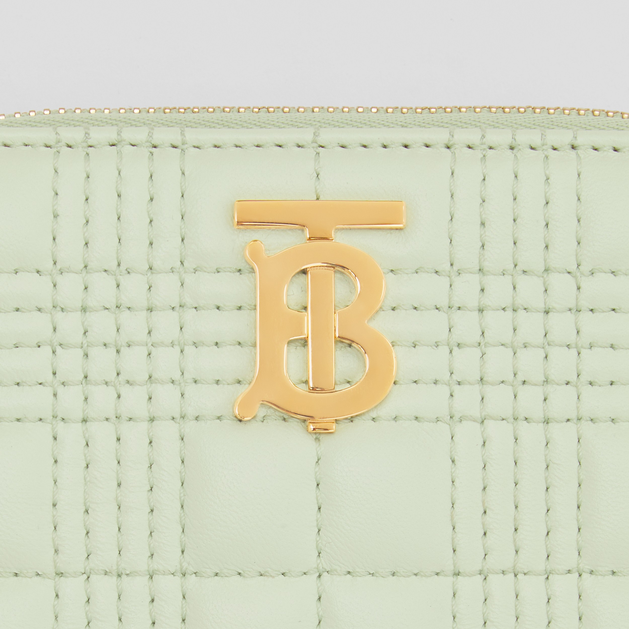 Brieftasche „Lola“ aus gestepptem Lammleder mit Reißverschluss (Pistazienfarben) - Damen | Burberry® - 2