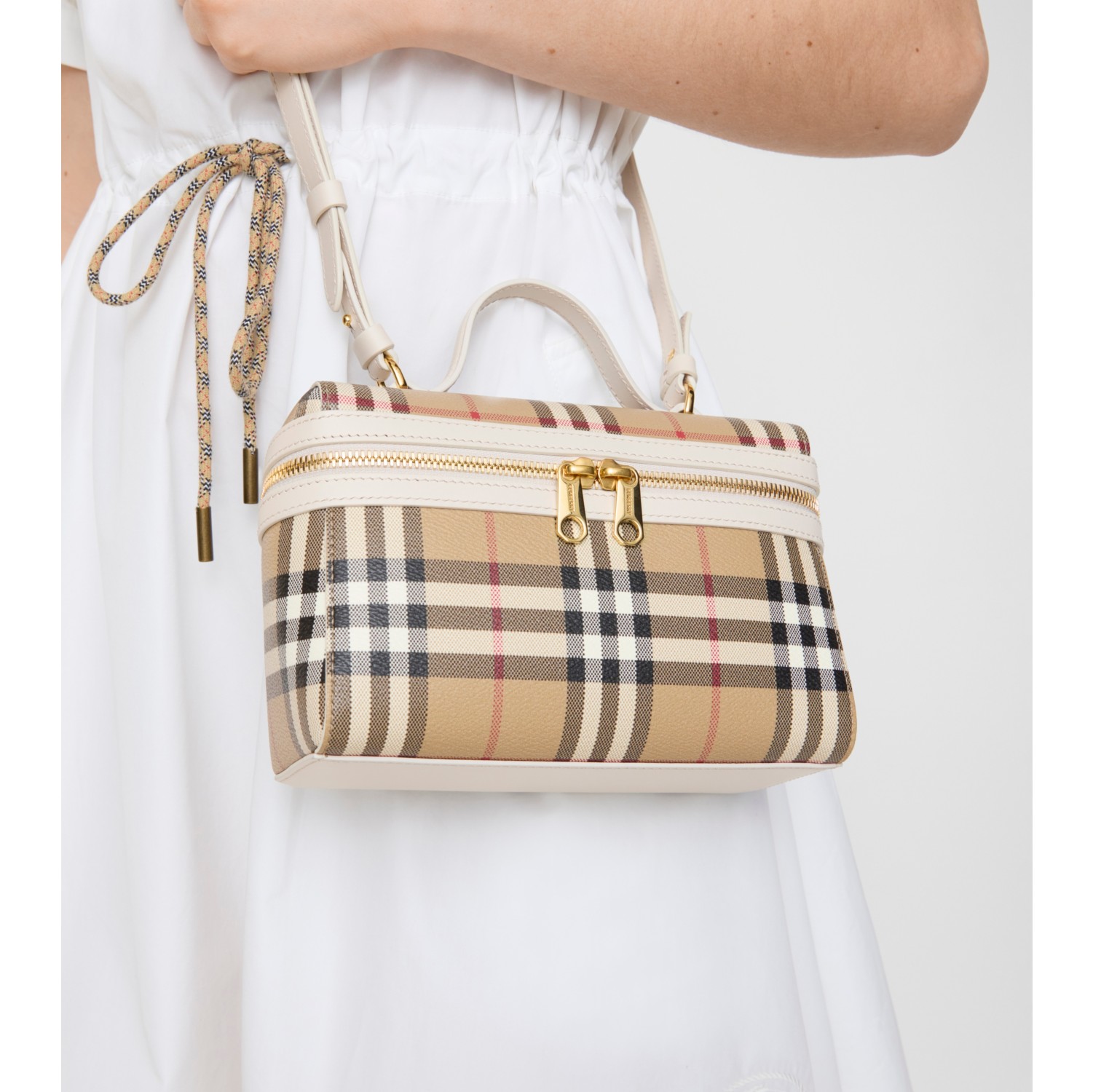 Check Vanity Bag​ in Archive beige/soap beige - Women, Cotton, Technical | Burberry® Official