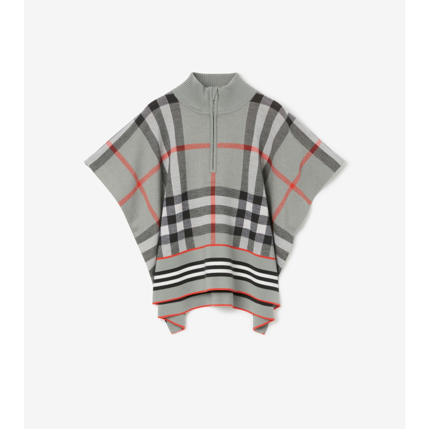 Burberry poncho hot sale grey