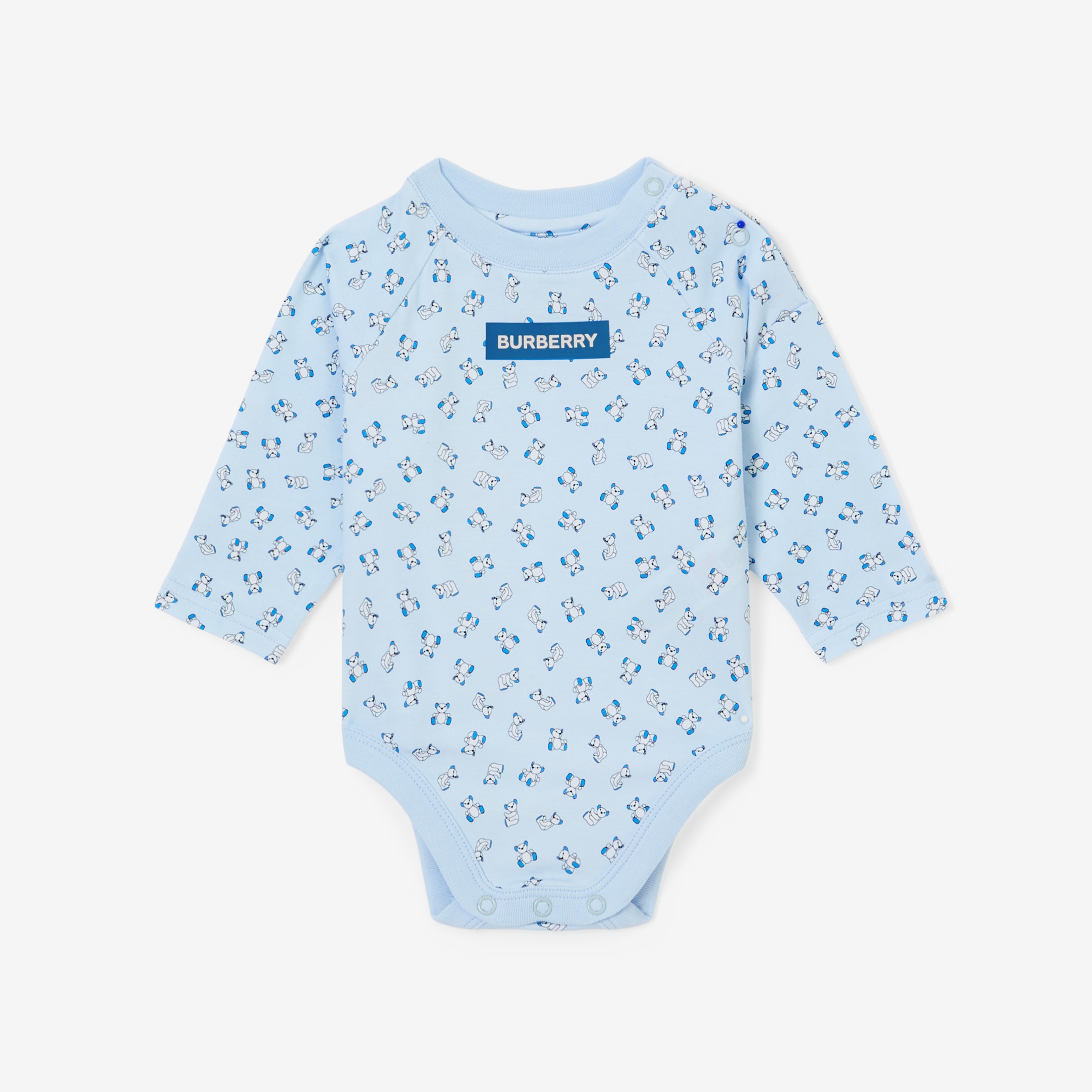 Thomas Bear Cotton Three-piece Baby Gift Set in Pale Blue - Children | Burberry® Official - 4