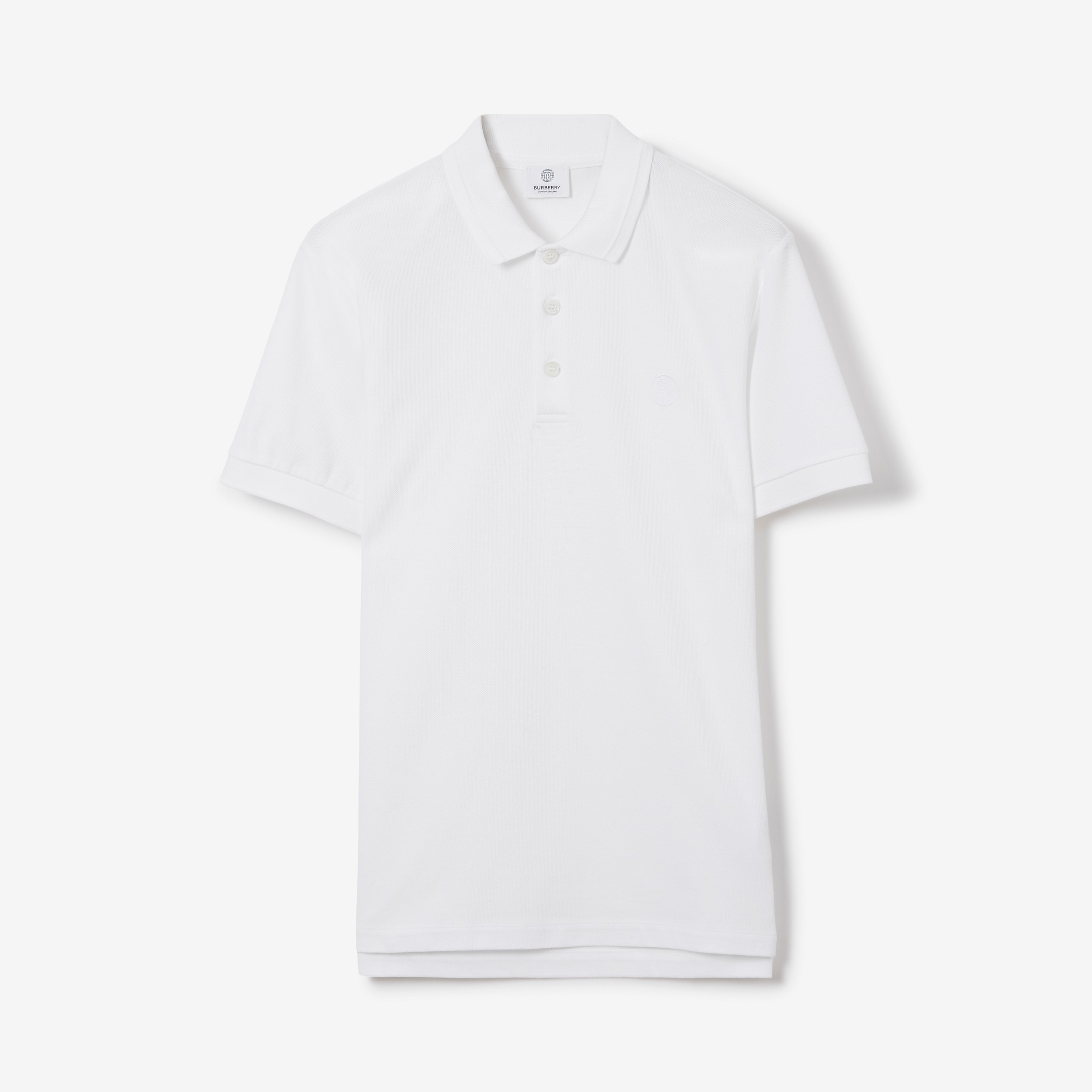 Poloshirt aus Baumwollpiqué mit Monogrammmotiv (Weiß) - Herren | Burberry® - 1