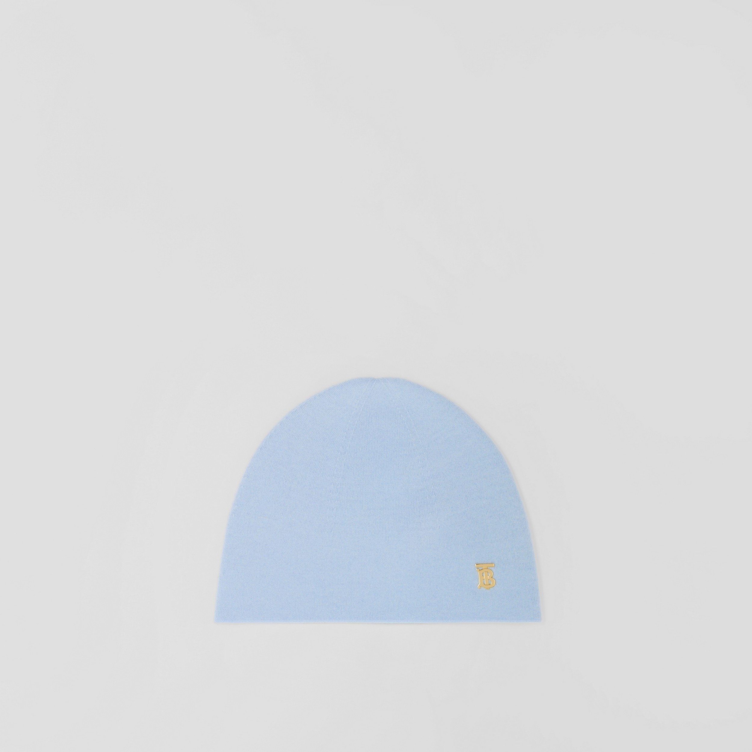 Reversible Monogram Motif Wool Cashmere Beanie in Pale Blue/cloud Grey | Burberry® Official - 1