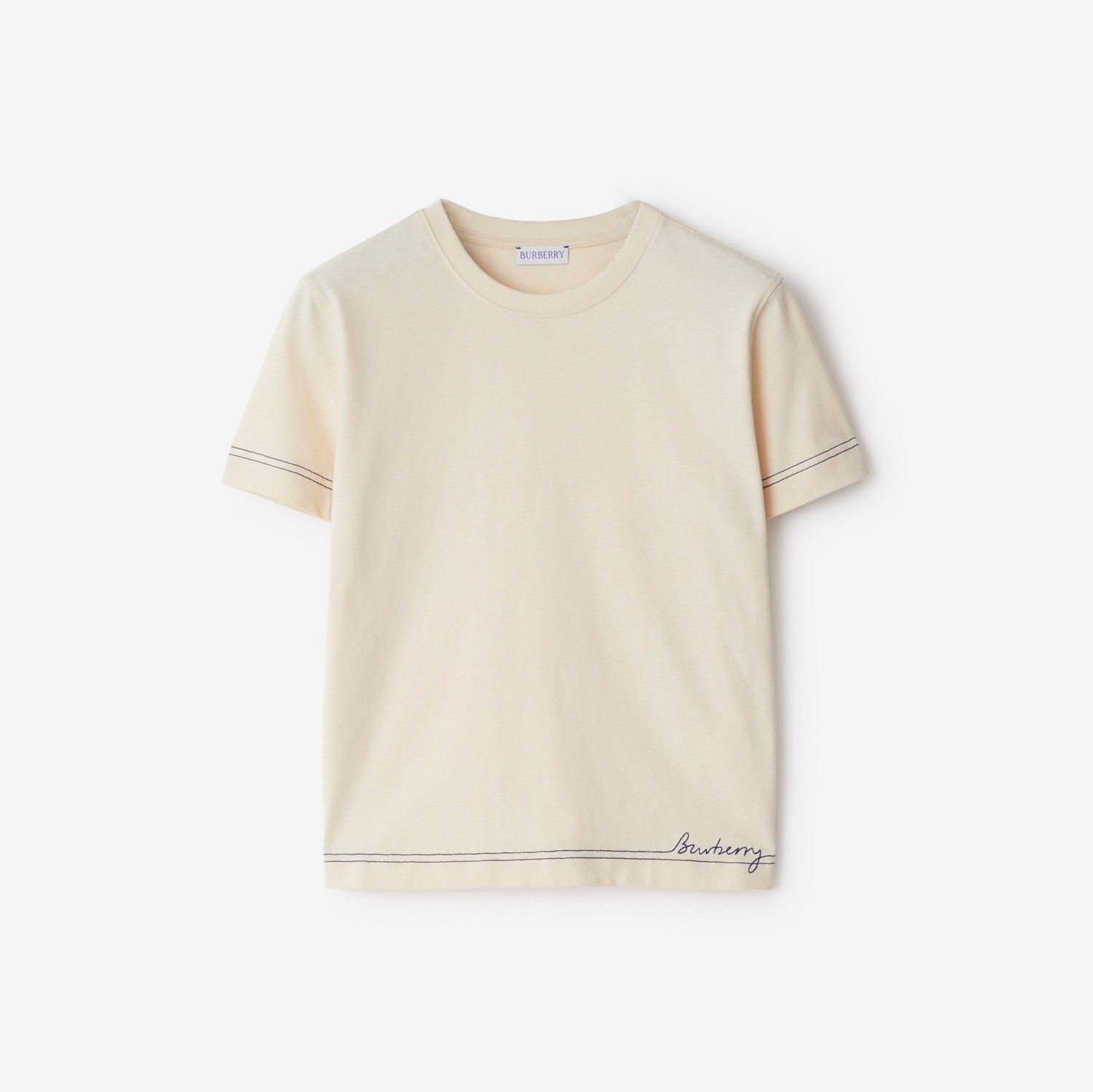 Boxy Cotton T-shirt in Soap - Women | Burberry® Official