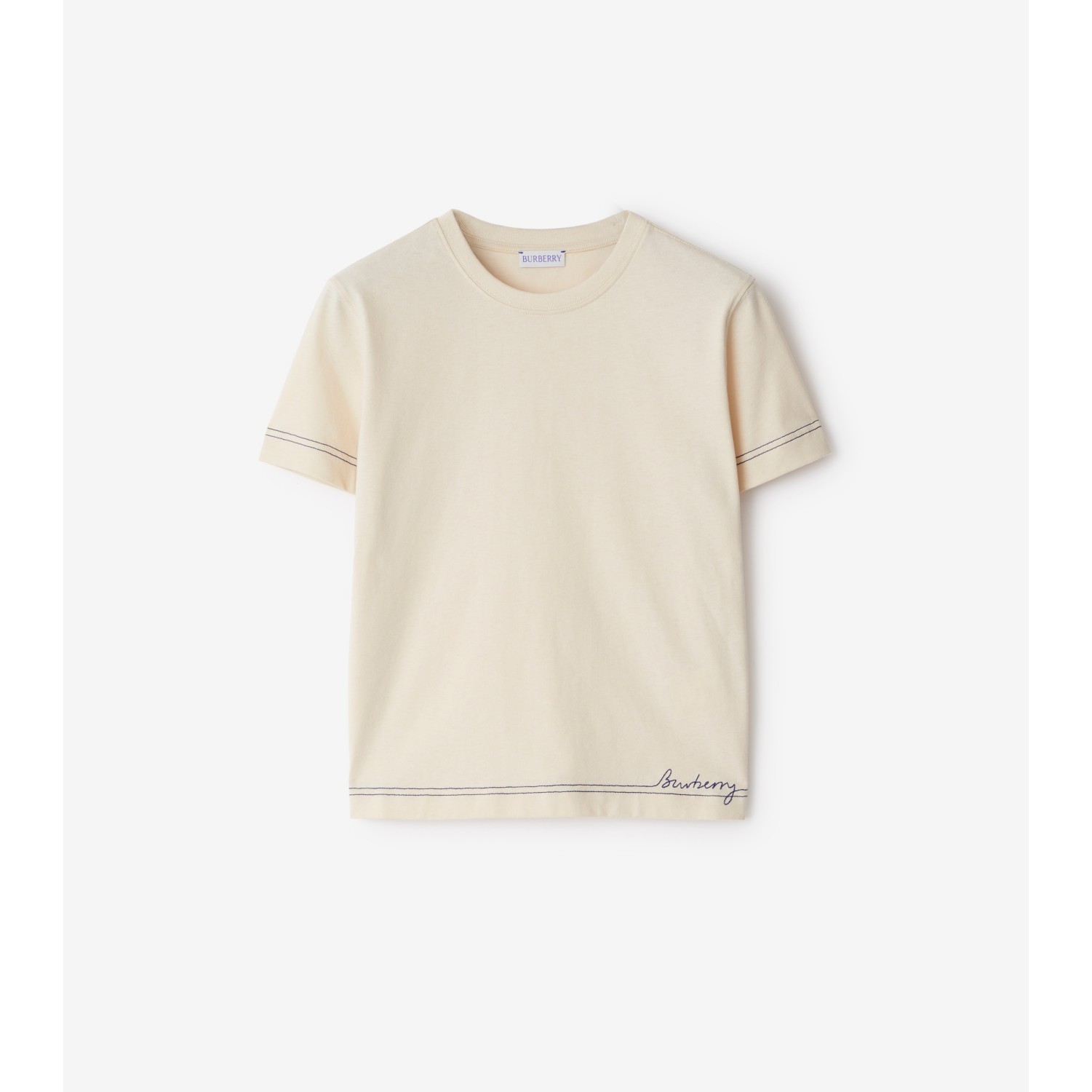 Boxy Cotton T-shirt in Soap - Women | Burberry® Official