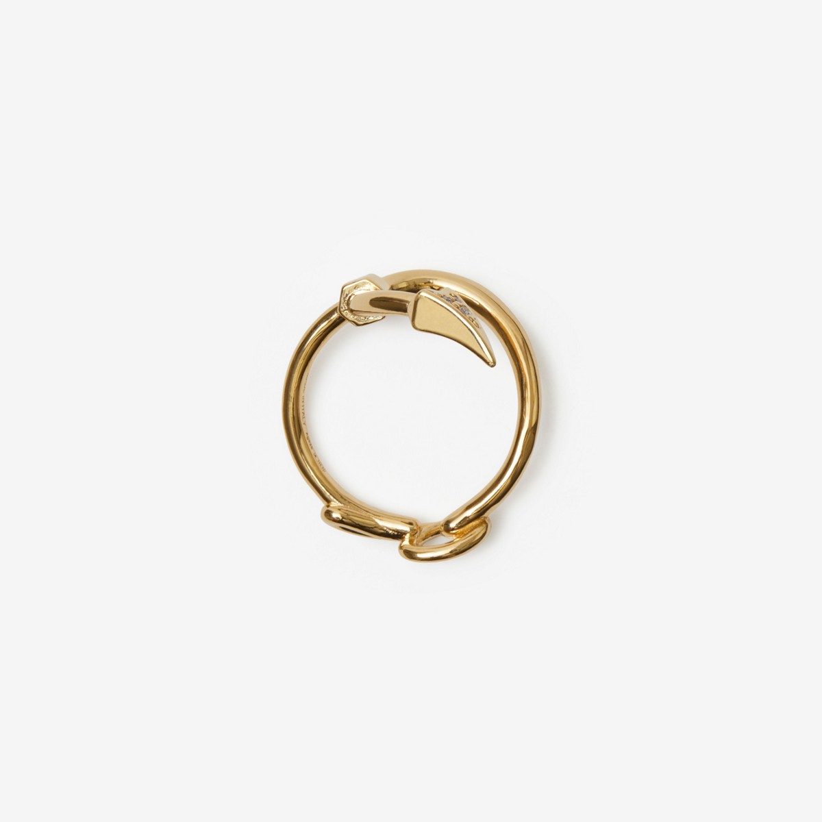 Burberry Hook Pavé Silver Ring In Gold/clear