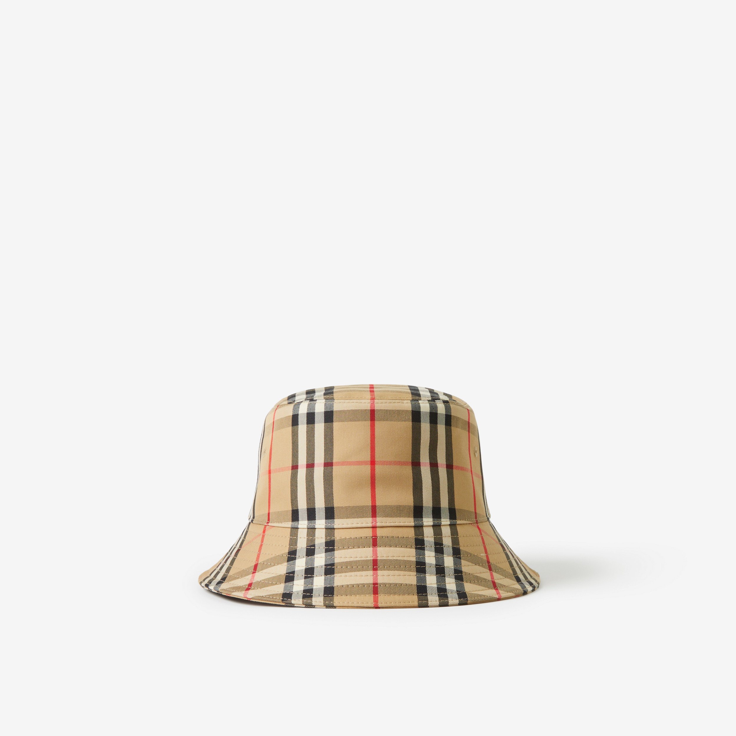 Vintage Check Technical Cotton Bucket Hat in Archive Beige | Burberry® Official - 3