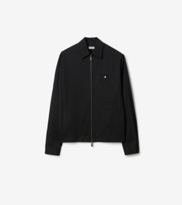 Nylon Zip Overshirt in Black - Men | Burberry® Official