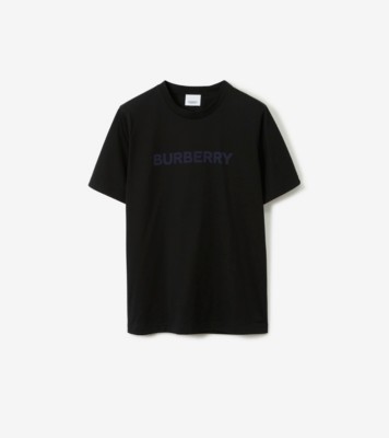 Logo Cotton T-shirt in Black - Women | Burberry® Official