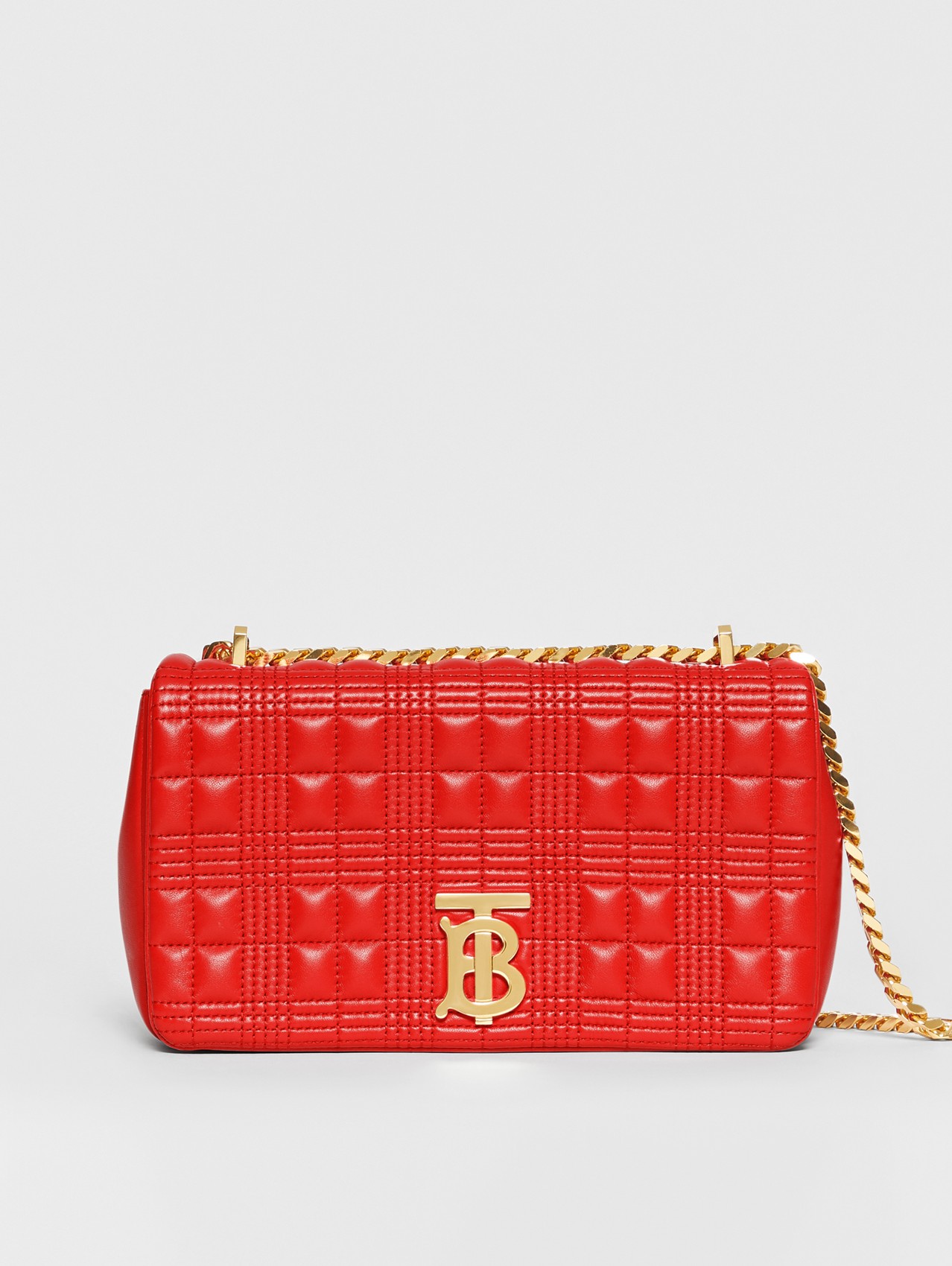 Small Quilted Lambskin Lola Bag in Bright Red