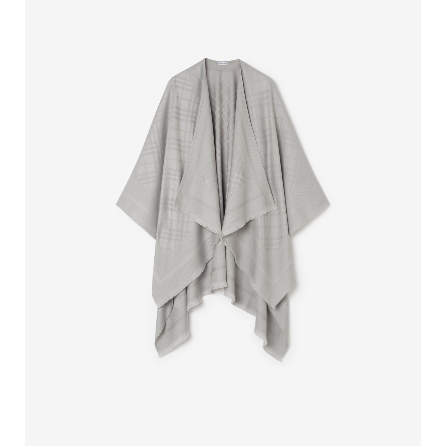 Check Wool Cashmere Cape - thumbnail 8