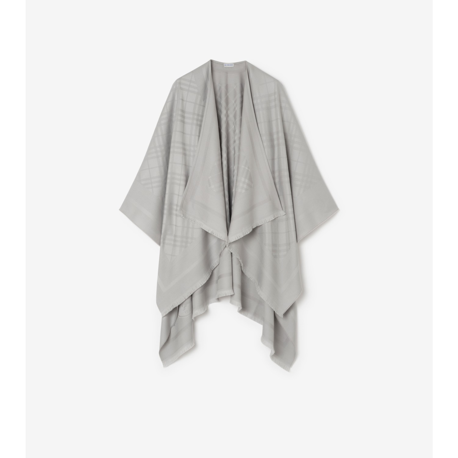 Check Wool Cashmere Cape