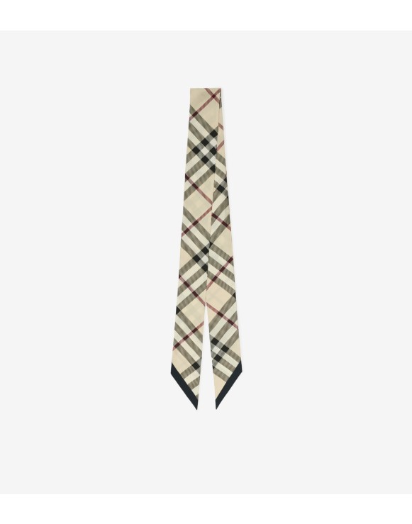 Schmaler Seidenschal in Check