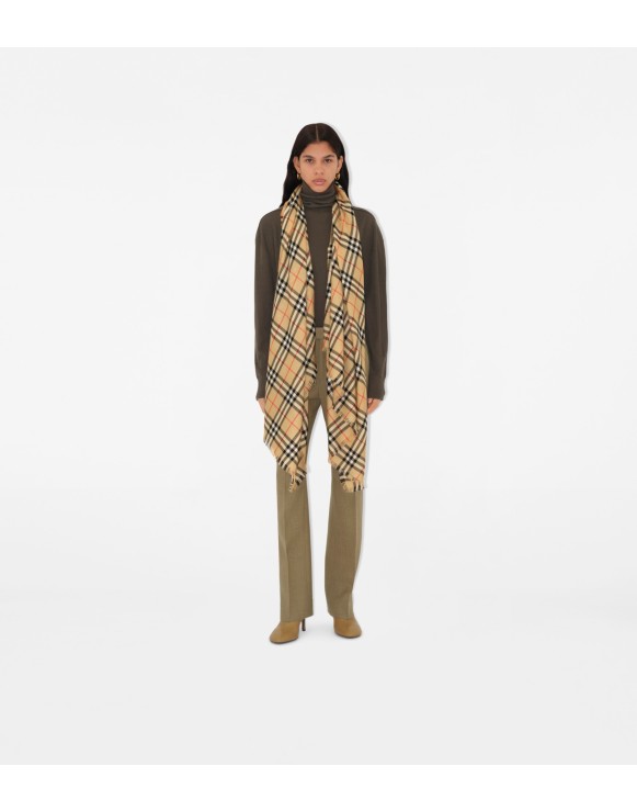ウィメンズ シルク、ウール、カシミアスカーフ | Burberry® 公式