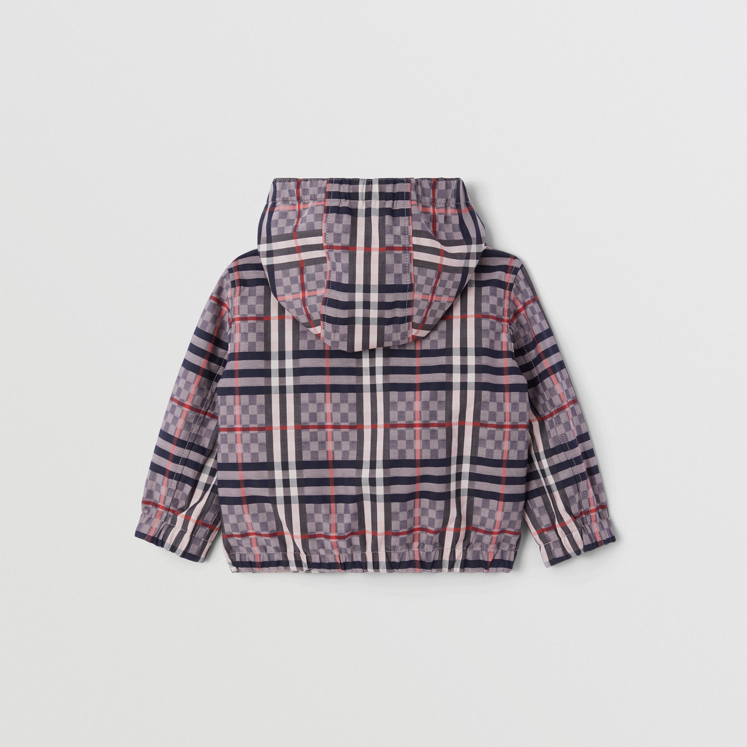 Reversible Check Stretch Cotton Jacquard Jacket in Pale Rose - Children | Burberry® Official - 4