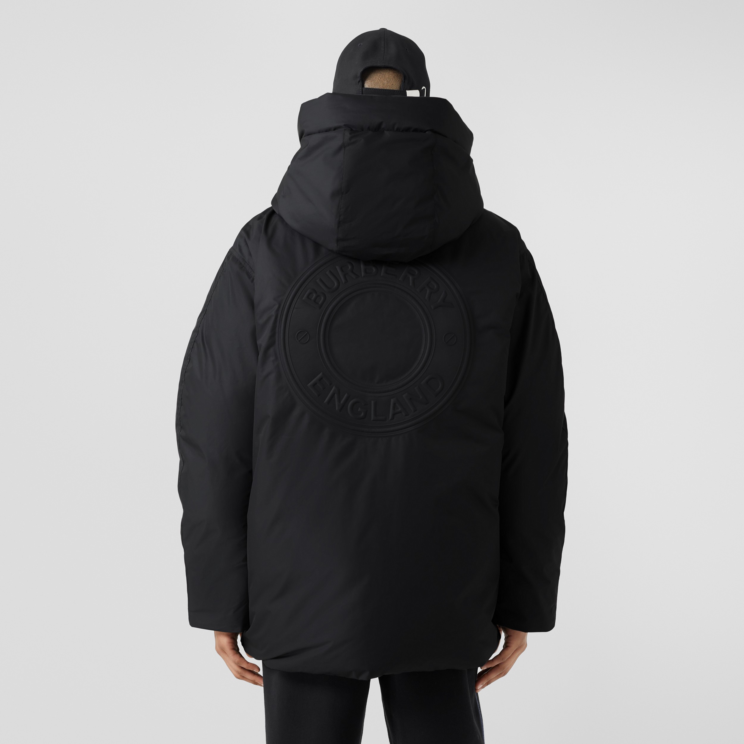Logo Graphic Hooded Parka in Black - Men | Burberry® Official - 3