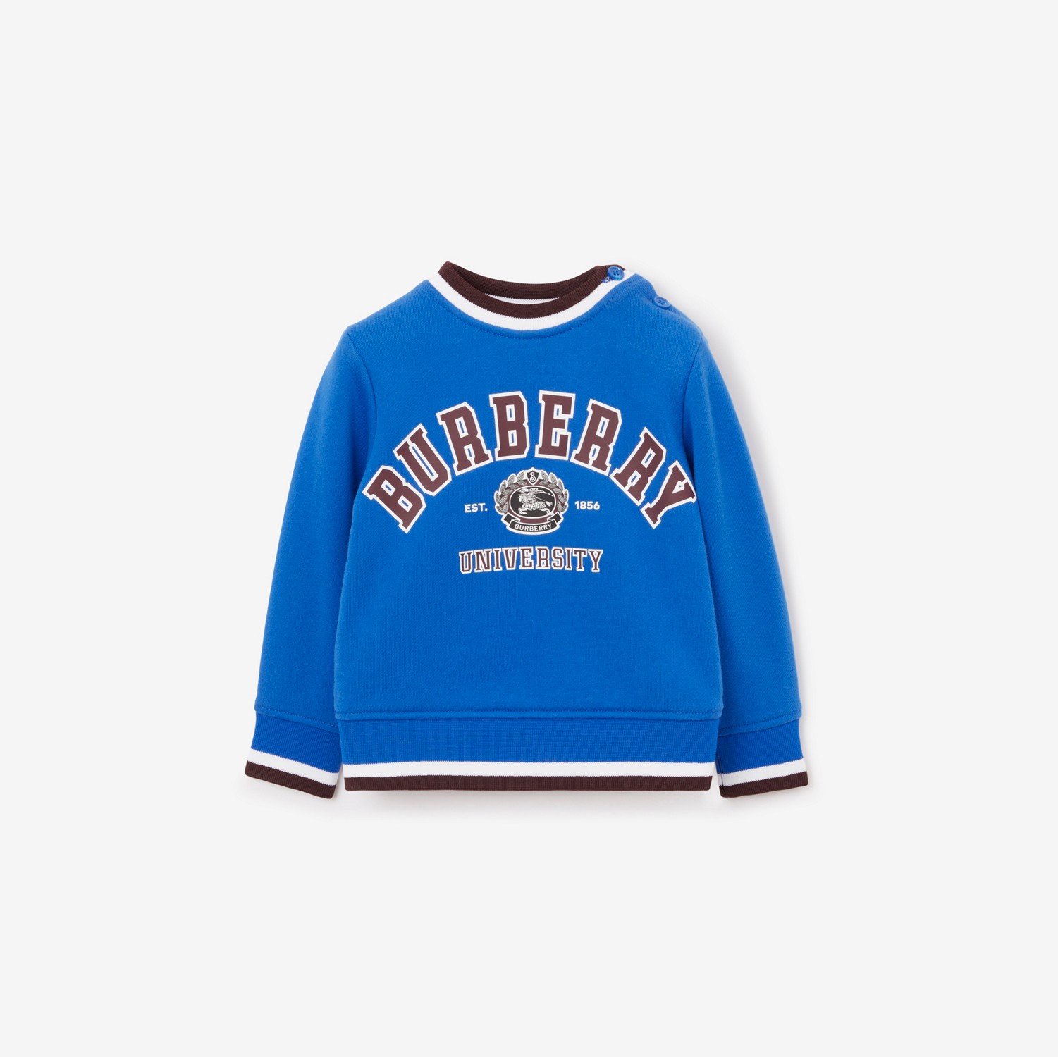Suéter de algodão com estampa universitária gráfica (Azul Lona) - Crianças | Burberry® oficial