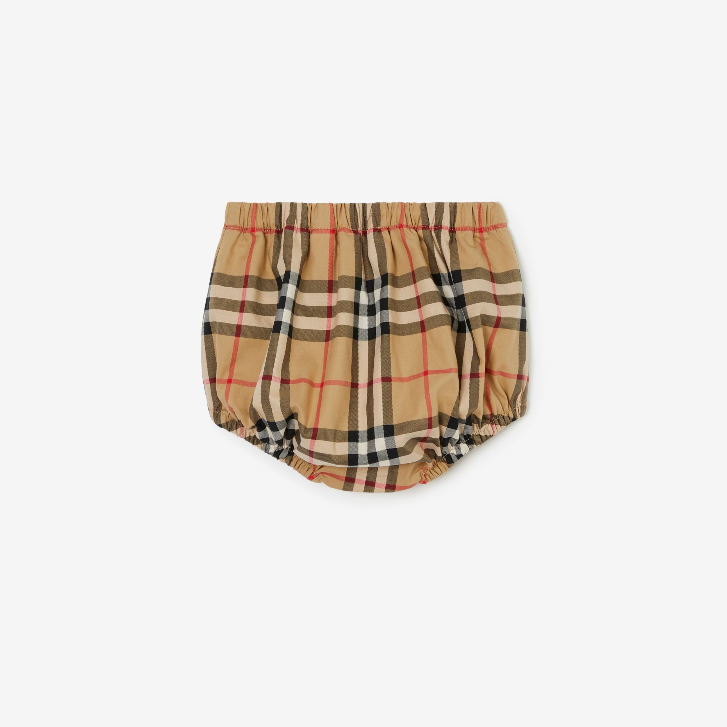 格纹棉质连衣裙搭灯笼短裤 (黑色) - 儿童 | Burberry® 博柏利官网 - 4