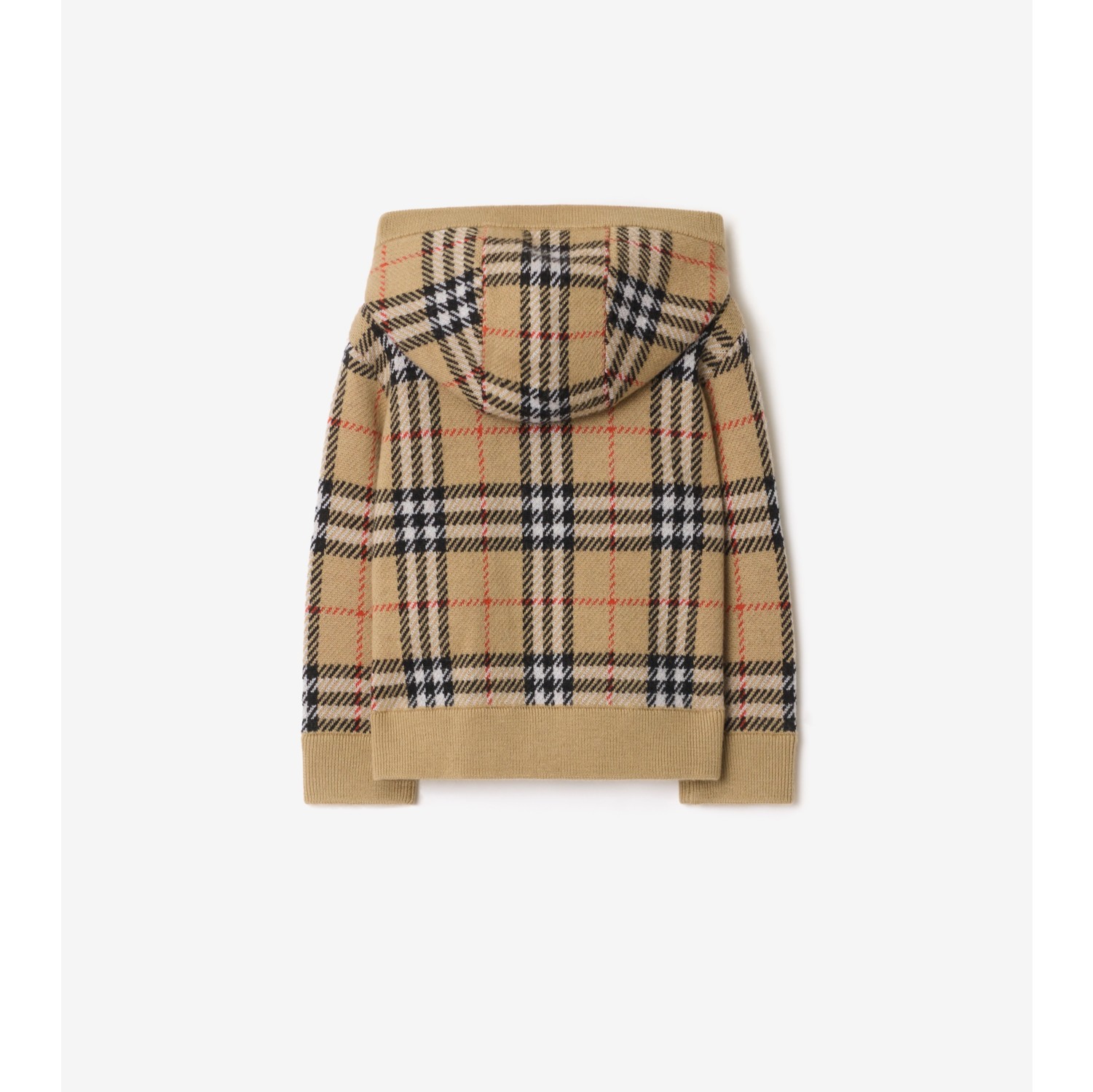 Woll-Kapuzenjacke in Check