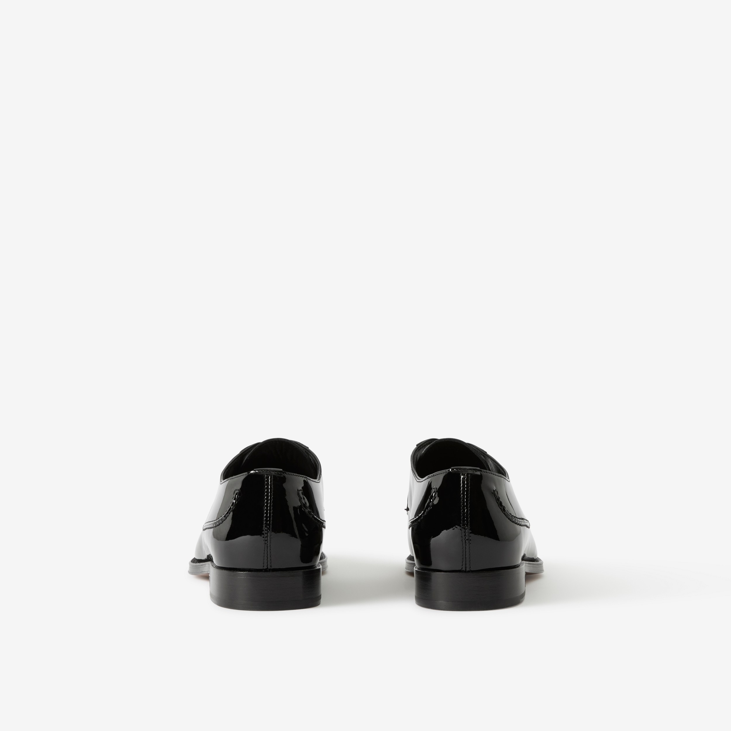 Monogram Motif Patent Leather Derby Shoes in Black - Men | Burberry® Official - 3