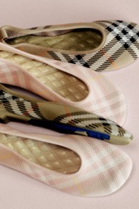 Leather Cabana Mules in colour Chestnut & Check Knit Baby Ballerinas in colour Sand and Teacup