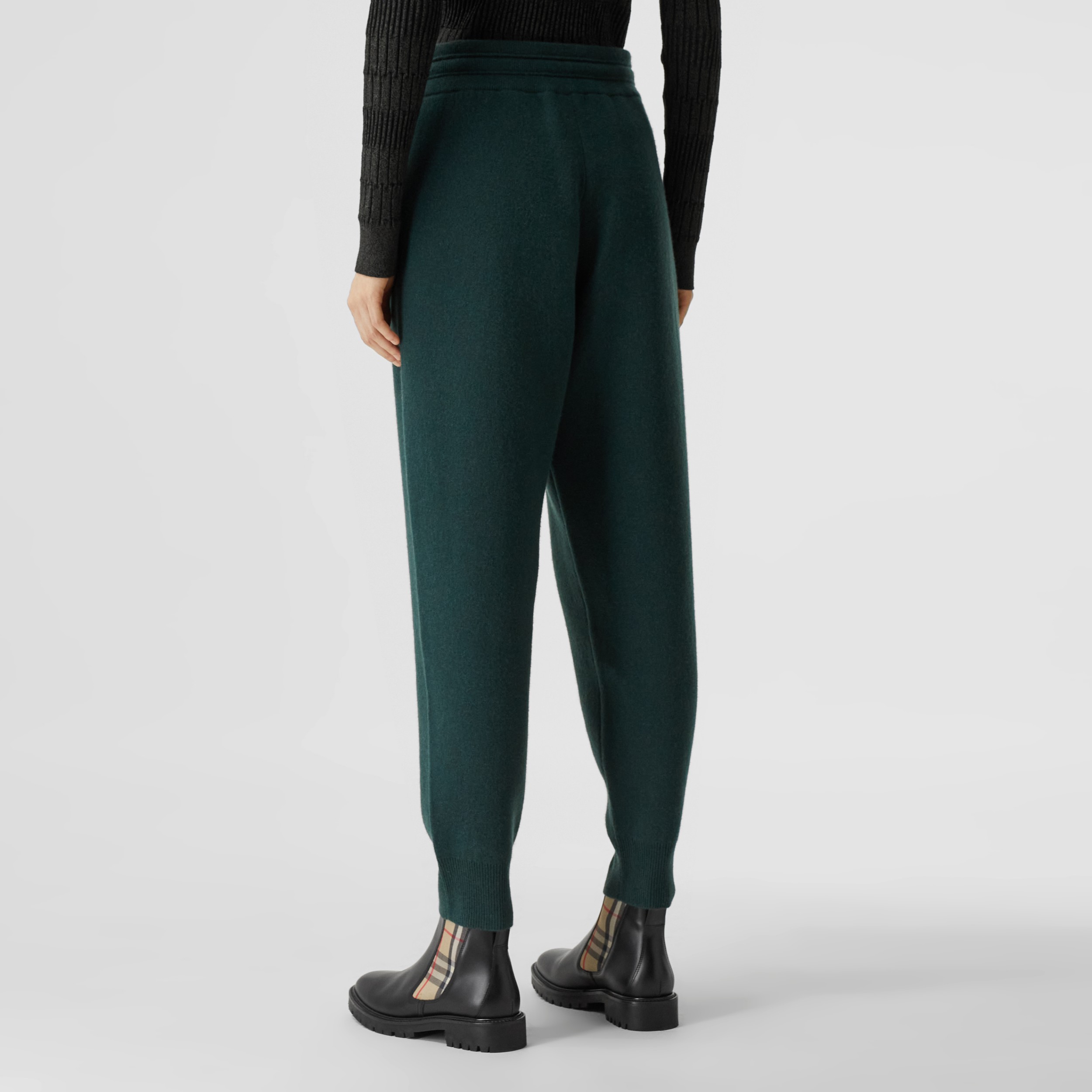 Monogram Motif Cashmere Blend Jogging Pants in Bottle Green - Women ...