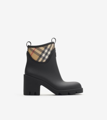 Rubber Marsh Stamp Heeled Low Boots​ in Black - Women