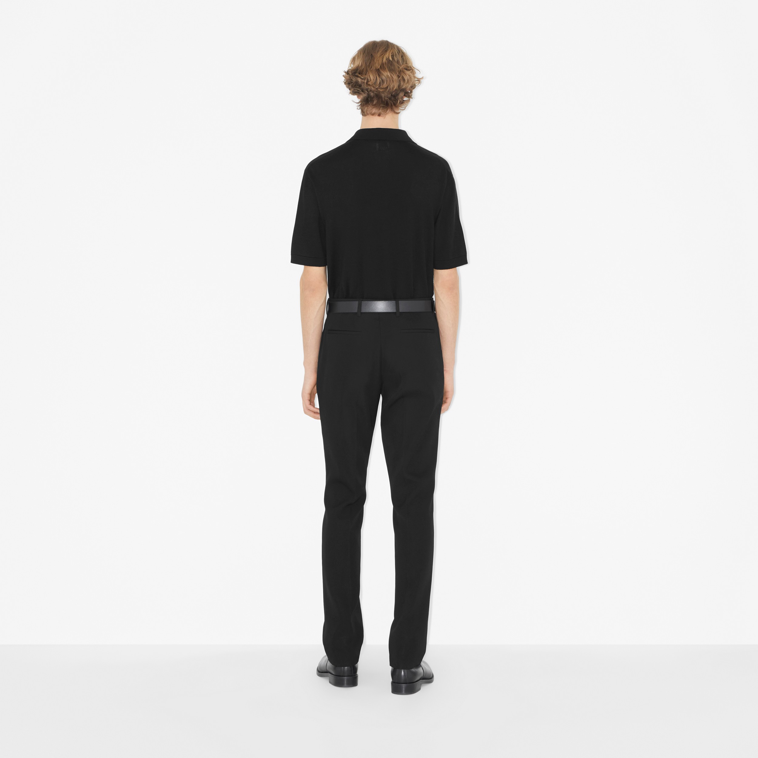 EKD ウールシルクブレンド ポロシャツ (ブラック) - メンズ | Burberry®公式サイト - 4