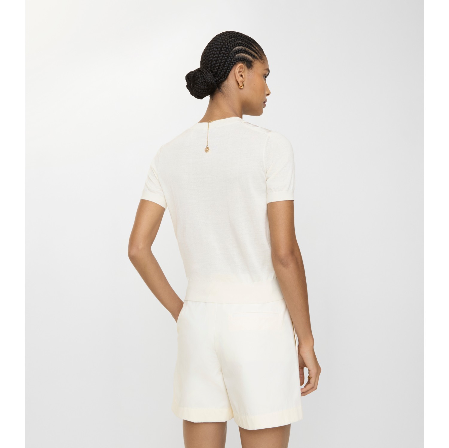 Tarot Panel Wool Silk Top in Seaside blue - Women | Burberry® Official