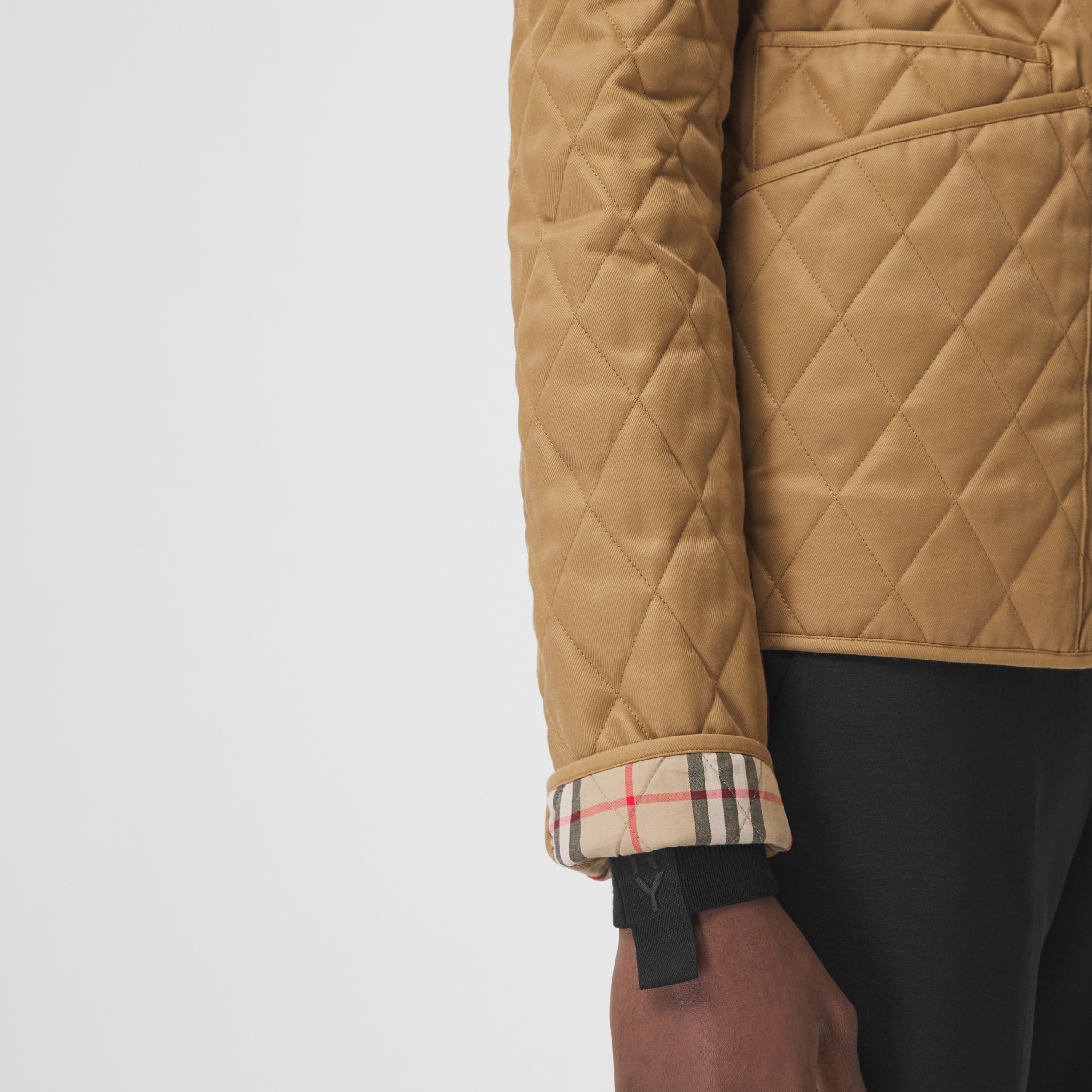 Corduroy Collar Diamond Quilted Jacket in Camel - Women | Burberry® Official - 4