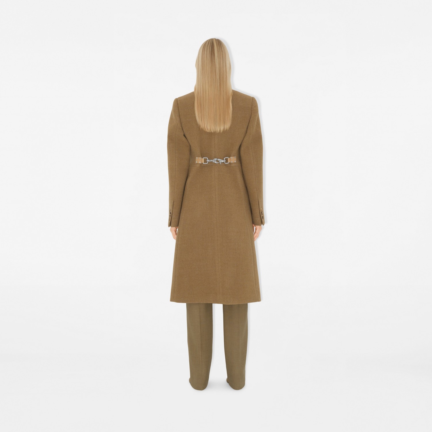 Wool Tailored Coat in Straw/linden - Women, Silk | Burberry Wool Tailored Coat in Straw/linden - Women, Silk | Burberry