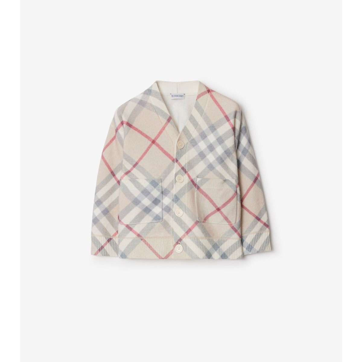 Burberry Kids'  Childrens Check Wool Cardigan In Neutral
