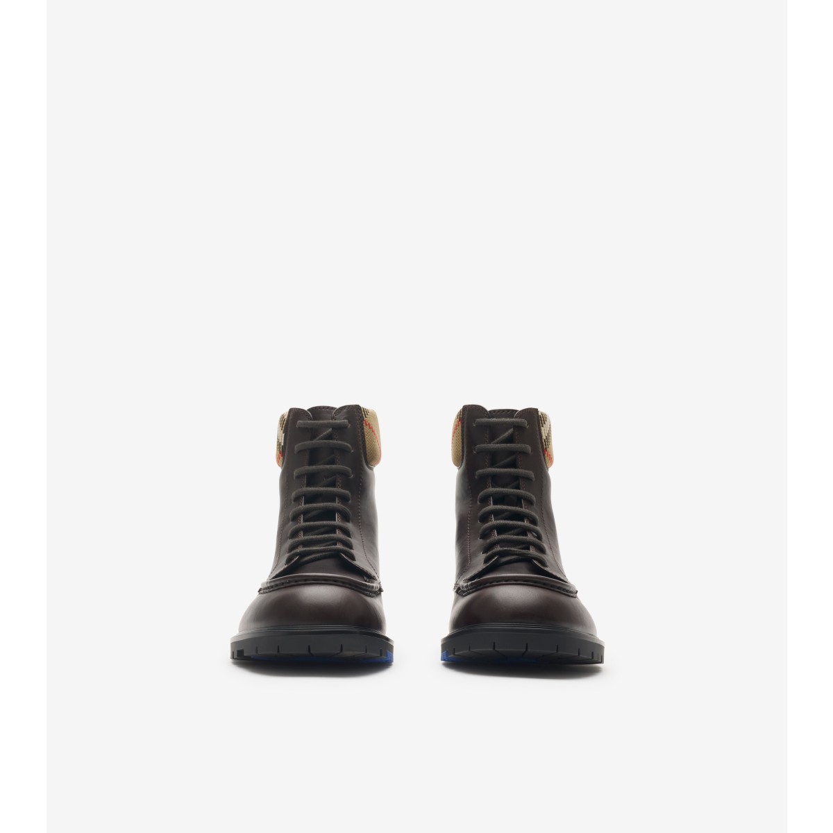  Check Leather Rogue Combat Boots