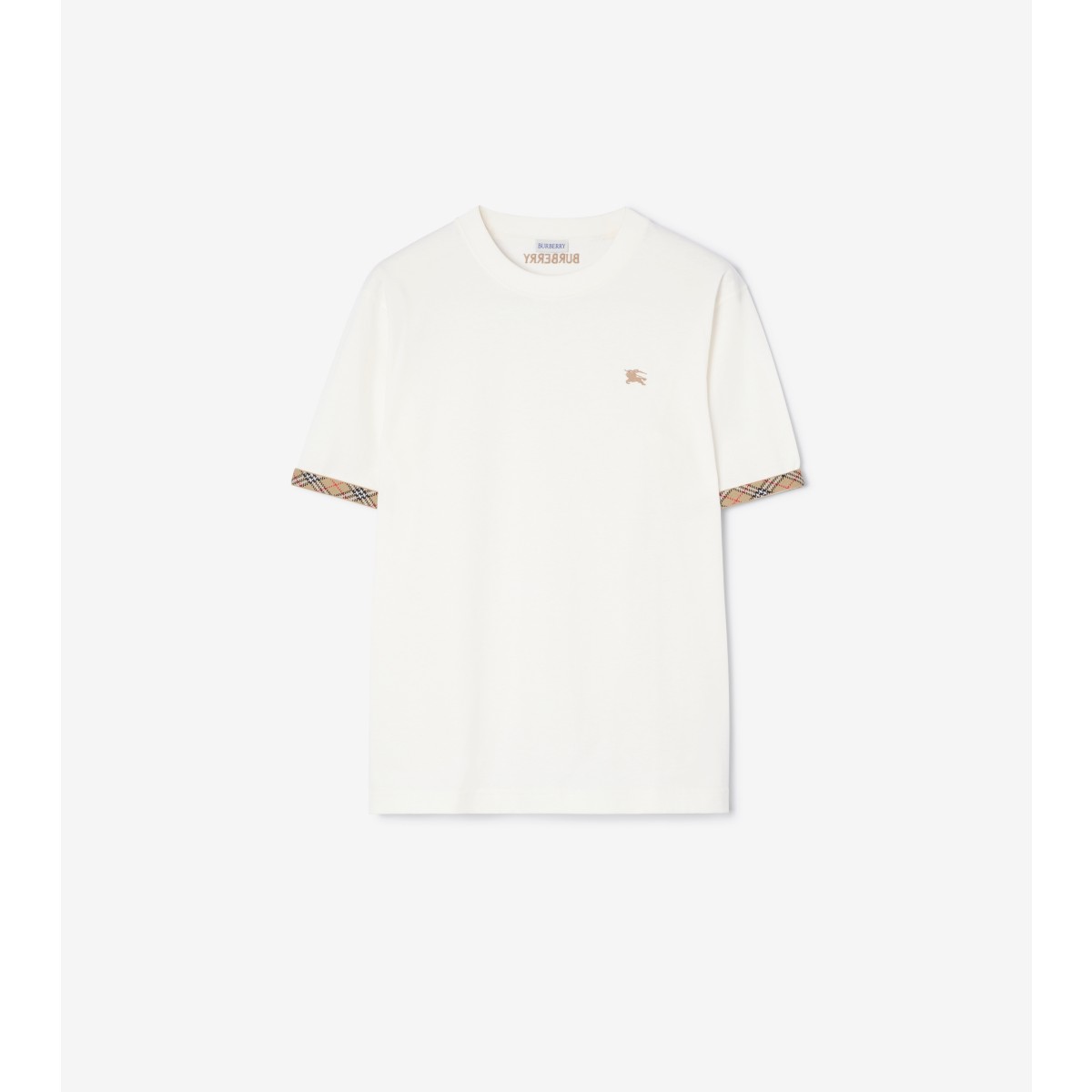  Check Trim Cotton T-shirt