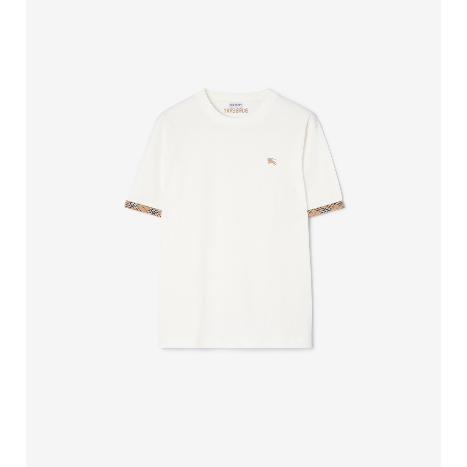 Check Trim Cotton T-shirt